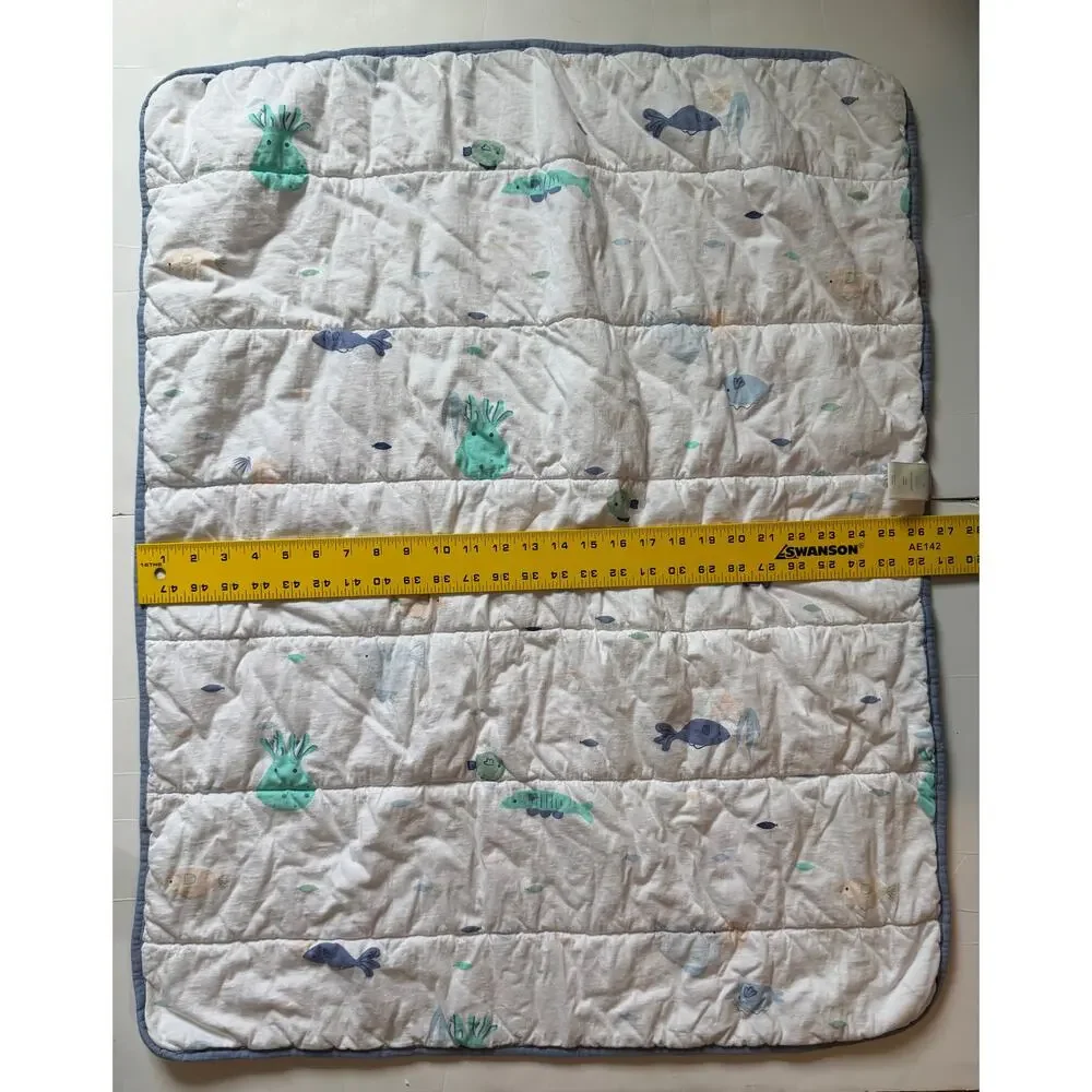 Cloud Island Target Sea Creatures Animal Fish Octopus Blue Baby Blanket Cotton